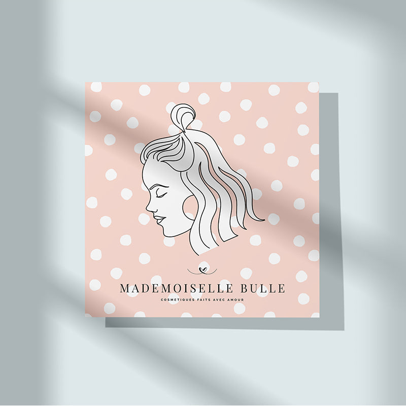 Tableau mademoiselle bulle 50x50 - visage
